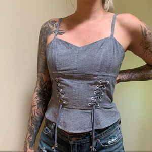 Intermix Corset-look  Cotton + Linen  Top